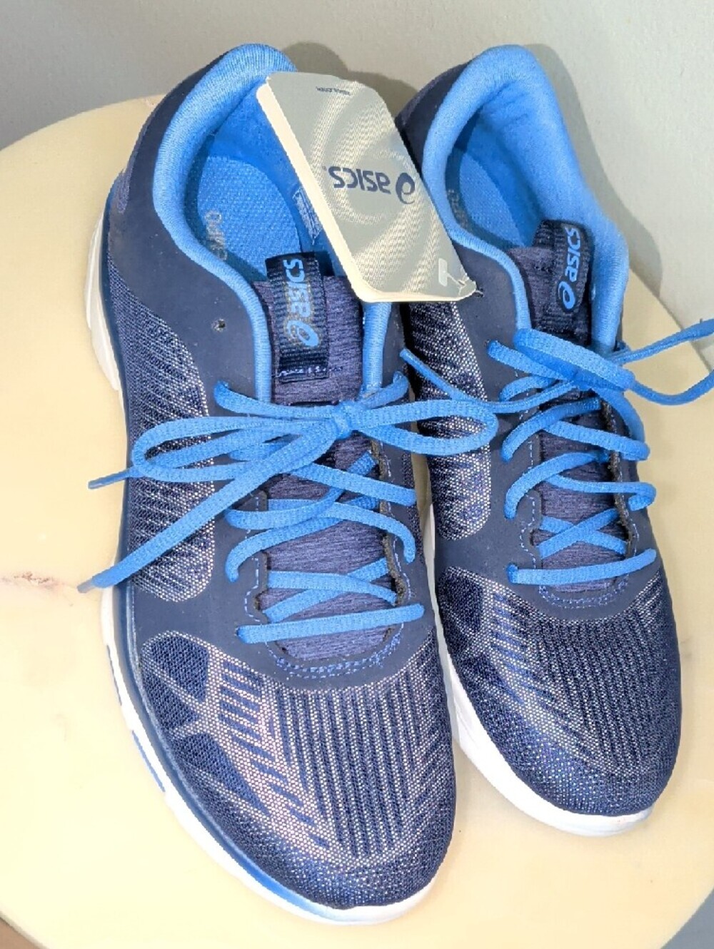 Asics Athletic Running Shoes in Navy and Blue - Picture 2 of 5